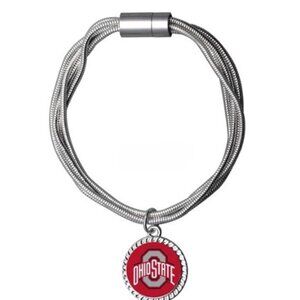 Ohio State University OSU BRACELET Buckeyes Charm Pendant Snake Chain